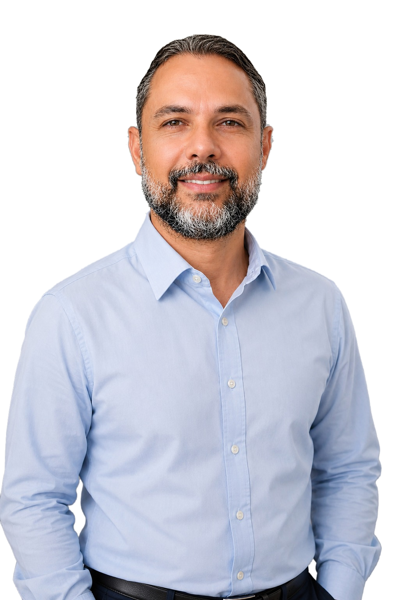 Jacson Montenegro, candidato a deputado estadual pela Bahia, de camisa azul-clara